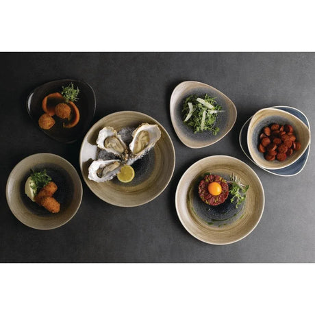 FA666 Churchill Stonecast Aqueous Triangular Plates Bayou Taupe 192mm (Pack of 12) - JD Catering Equipment Solutions Ltd