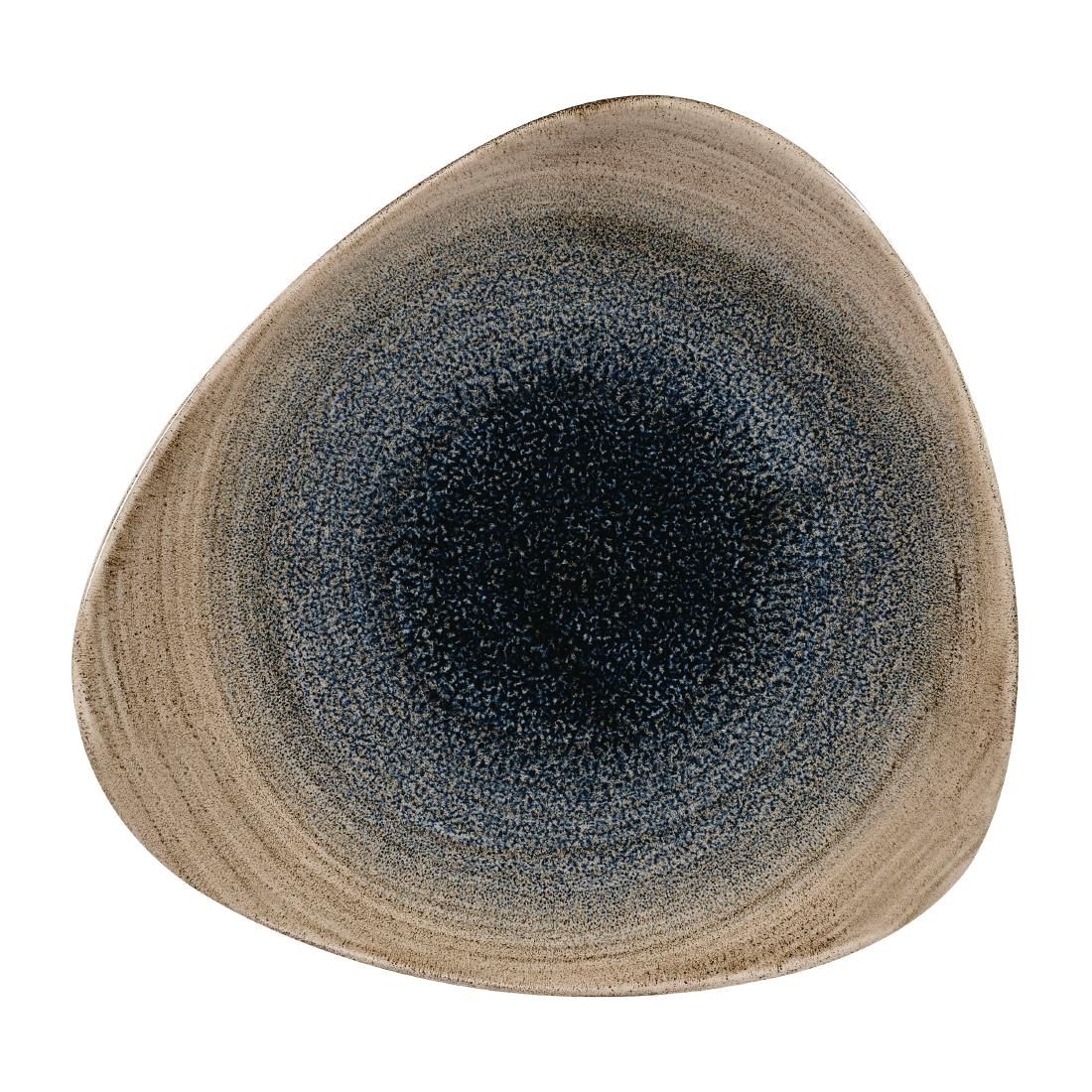 FA666 Churchill Stonecast Aqueous Triangular Plates Bayou Taupe 192mm (Pack of 12) JD Catering Equipment Solutions Ltd