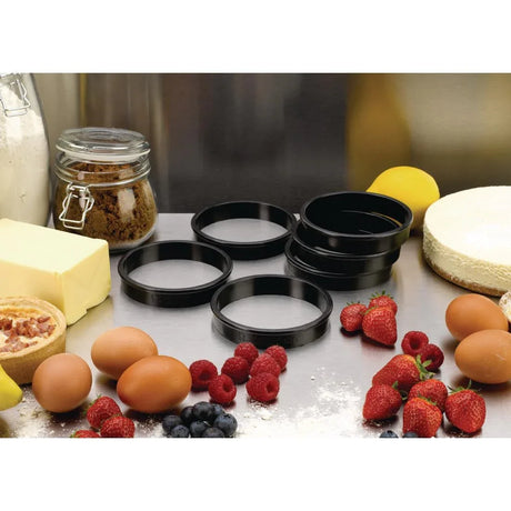 FA987 Matfer Bourgeat Exoglass Tart Ring 100mm (Pack of 6) - JD Catering Equipment Solutions Ltd
