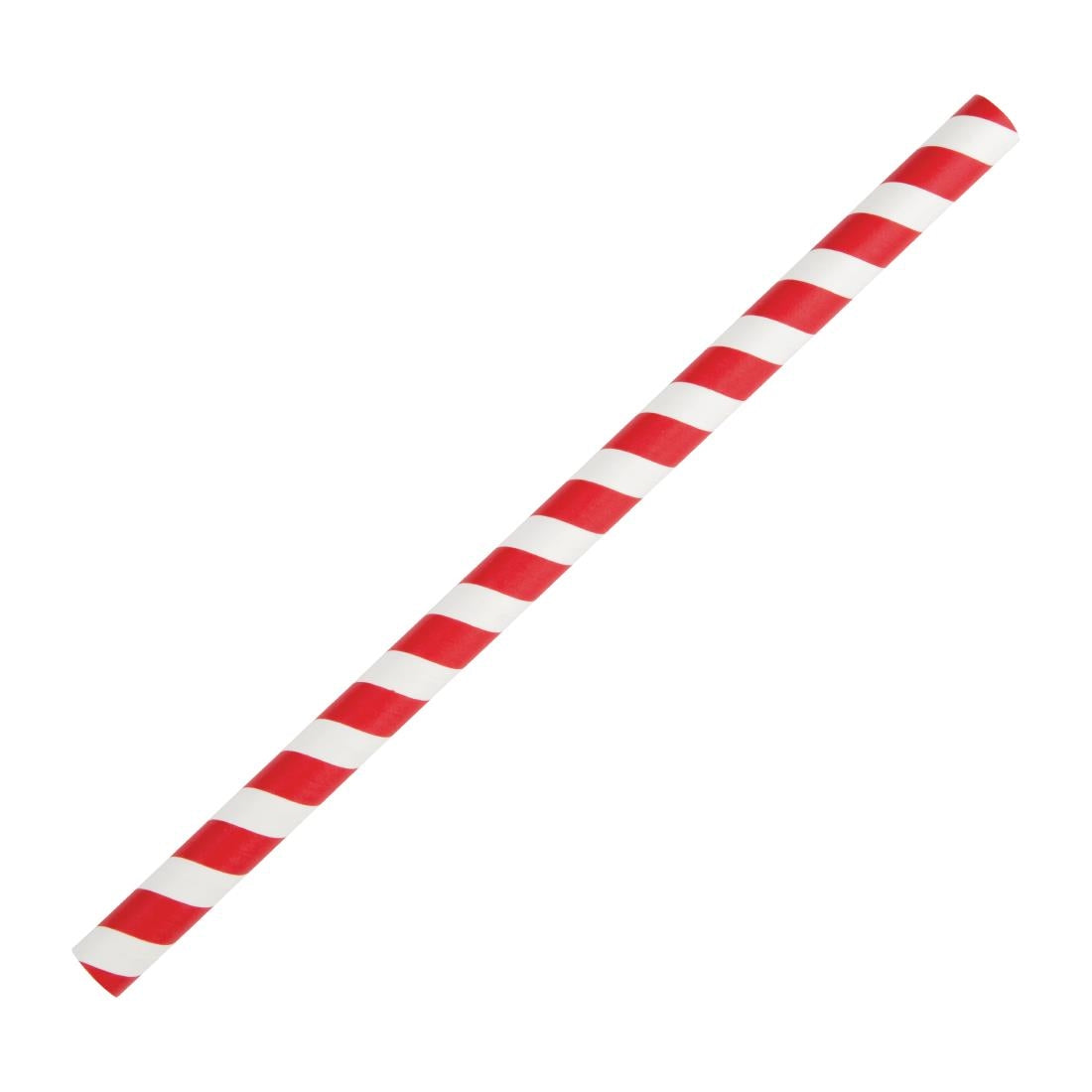 FB147 Fiesta Compostable Paper Smoothie Straws Red Stripes (Pack of 250) JD Catering Equipment Solutions Ltd