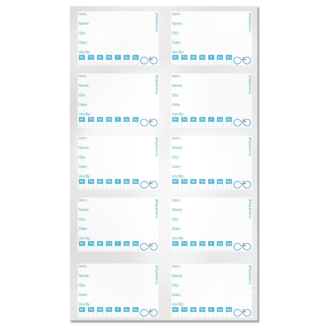 FB281 Puracycle Reusable Day Labels (Pack of 50) JD Catering Equipment Solutions Ltd