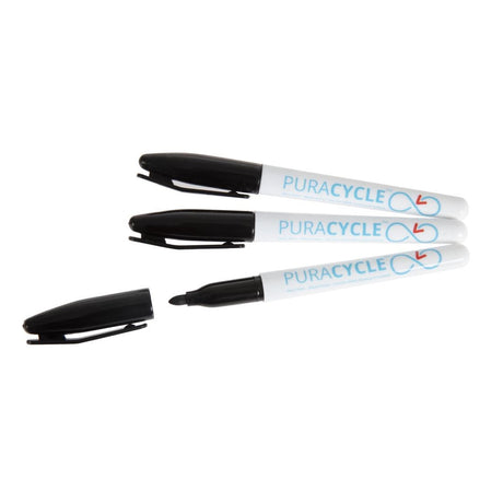 FB284 Puracycle Non-Toxic Marker Pens Black 3 Pack JD Catering Equipment Solutions Ltd