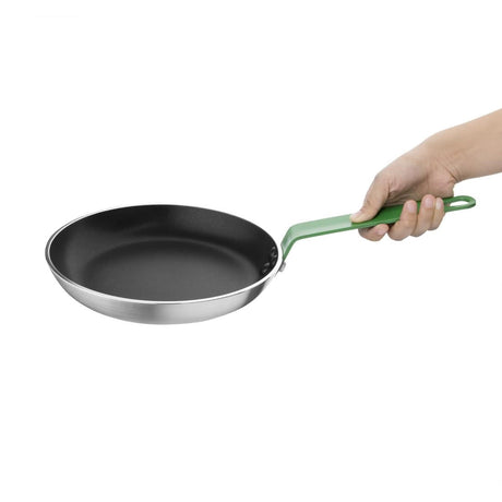 FB470 Vogue Non-stick Teflon Aluminium Platinum Plus Frying Pan with Green Handle 200mm JD Catering Equipment Solutions Ltd