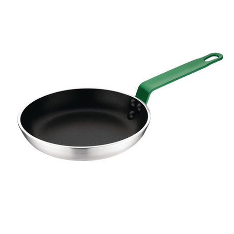 FB470 Vogue Non-stick Teflon Aluminium Platinum Plus Frying Pan with Green Handle 200mm JD Catering Equipment Solutions Ltd