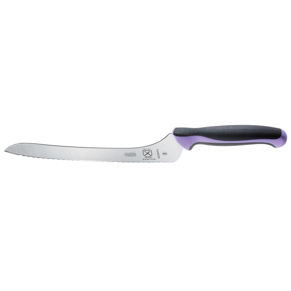 FB503 Mercer Millennia Culinary Allergen Safety Offset Serrated Bread Knife 23cm JD Catering Equipment Solutions Ltd