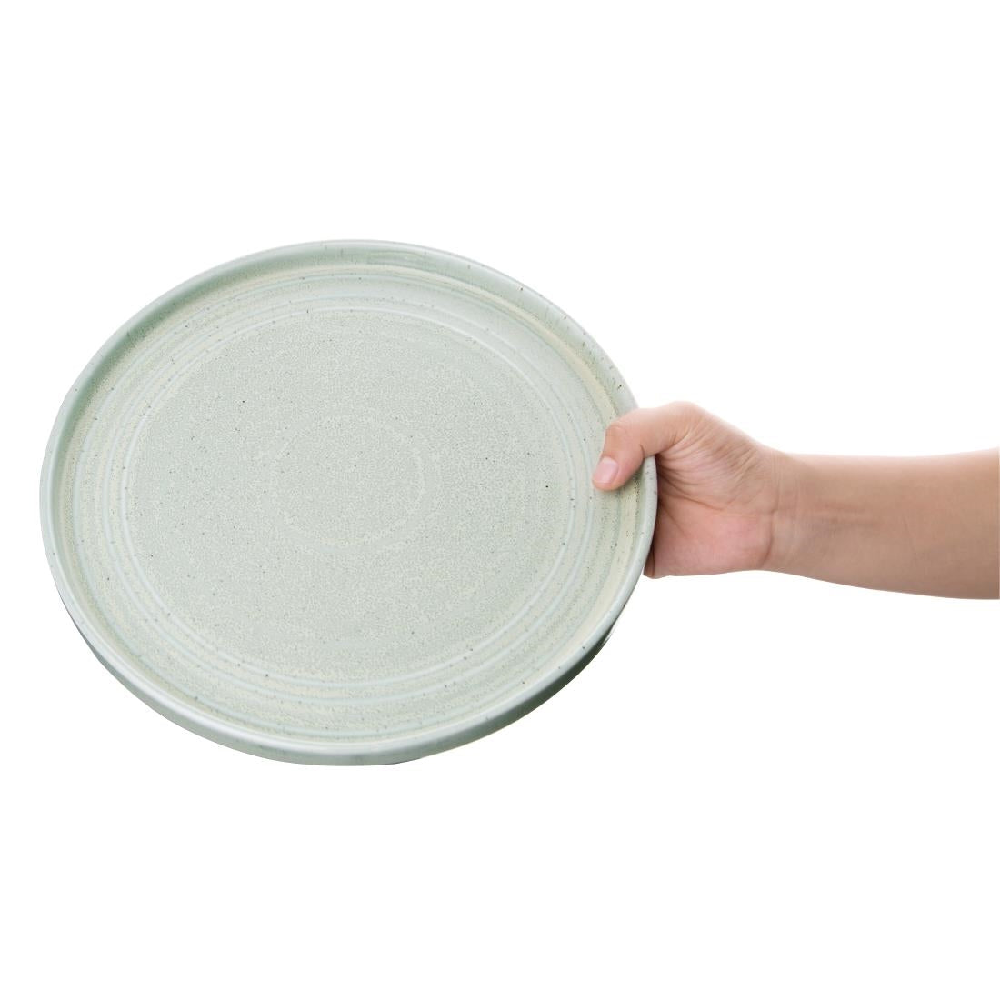 FB564 Olympia Cavolo Flat Round Plates Spring Green 270mm (Pack of 4) JD Catering Equipment Solutions Ltd
