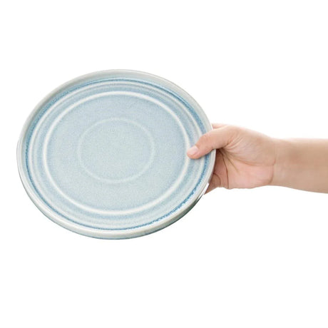 FB568 Olympia Cavolo Flat Round Plates Ice Blue 220mm (Pack of 6) - JD Catering Equipment Solutions Ltd