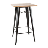 FB595 Bolero Bistro Bar Table with Wooden Top Black JD Catering Equipment Solutions Ltd