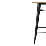 FB595 Bolero Bistro Bar Table with Wooden Top Black JD Catering Equipment Solutions Ltd