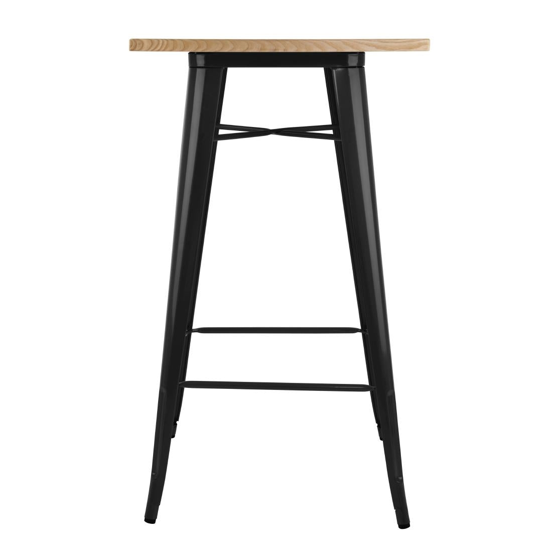 FB595 Bolero Bistro Bar Table with Wooden Top Black JD Catering Equipment Solutions Ltd