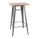 FB596 Bolero Bistro Bar Table with Wooden Top Gun Metal JD Catering Equipment Solutions Ltd