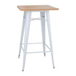 FB597 Bolero Bistro Bar Table with Wooden Top White (Single) JD Catering Equipment Solutions Ltd