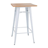 FB597 Bolero Bistro Bar Table with Wooden Top White (Single) JD Catering Equipment Solutions Ltd