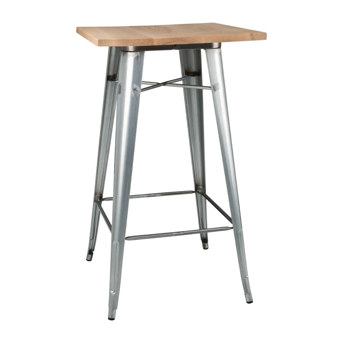 FB599 Bolero Bistro Bar Table with Wooden Top Galvanised Steel (Single) JD Catering Equipment Solutions Ltd
