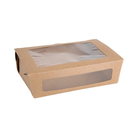 FB678 Fiesta Compostable Salad Boxes with PLA Windows 1600ml (Pack of 200) JD Catering Equipment Solutions Ltd