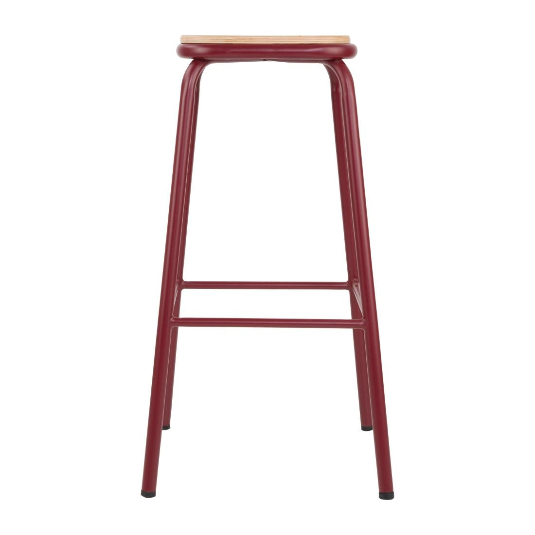 FB937 Bolero Cantina High Stools with Wooden Seat Pad Wine Red (Pack of 4) JD Catering Equipment Solutions Ltd