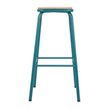 FB938 Bolero Cantina High Stools with Wooden Seat Pad Teal (Pack of 4) JD Catering Equipment Solutions Ltd