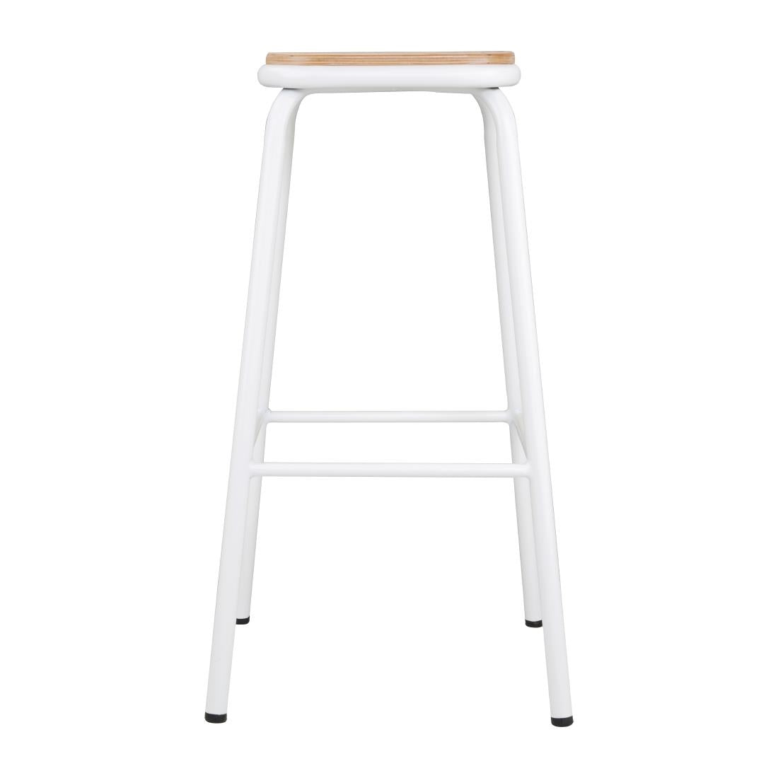 FB939 Bolero Cantina High Stools with Wooden Seat Pad White (Pack of 4) JD Catering Equipment Solutions Ltd