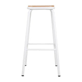 FB939 Bolero Cantina High Stools with Wooden Seat Pad White (Pack of 4) JD Catering Equipment Solutions Ltd