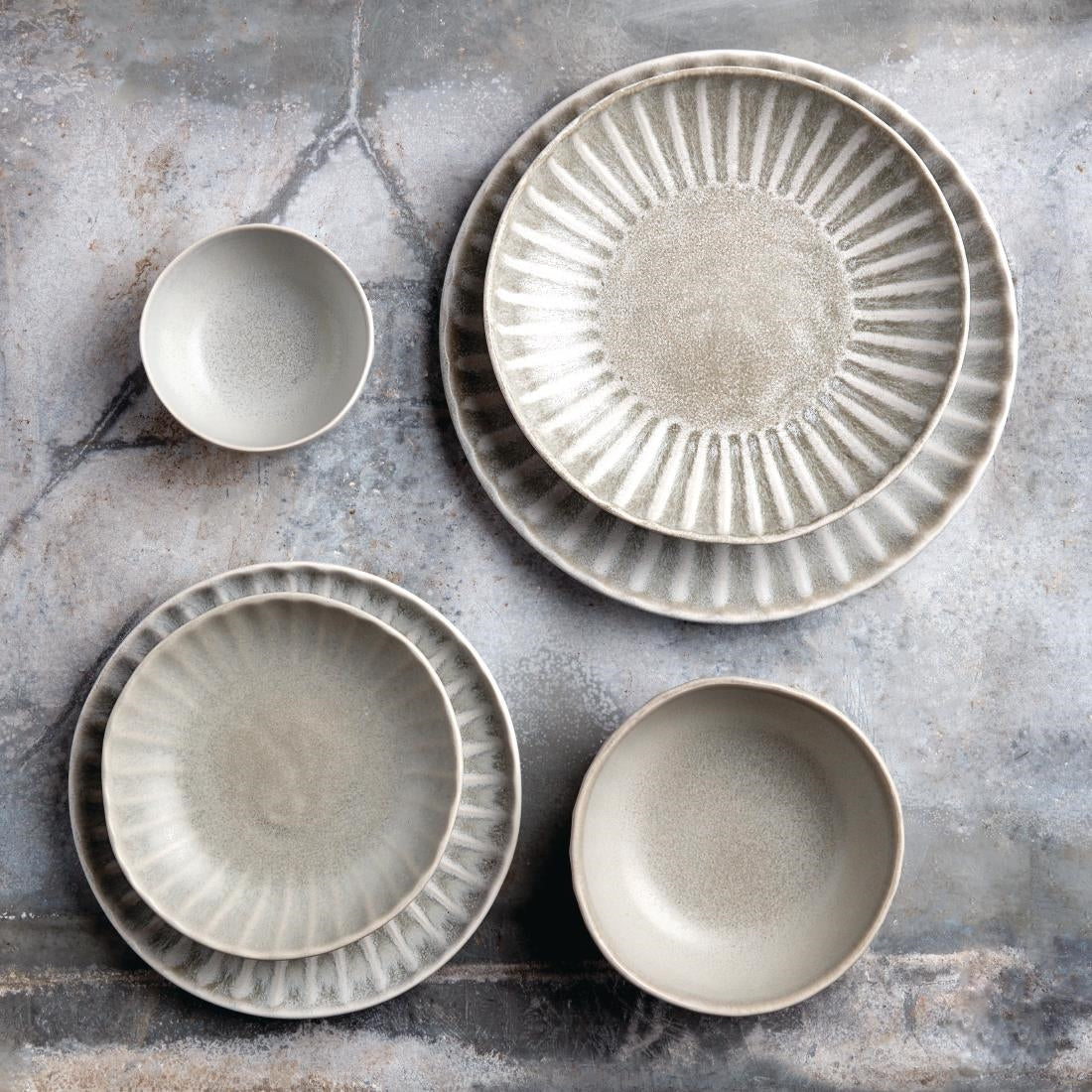 FB959 Olympia Corallite Coupe Bowls Concrete Grey 160mm (Pack of 6) JD Catering Equipment Solutions Ltd