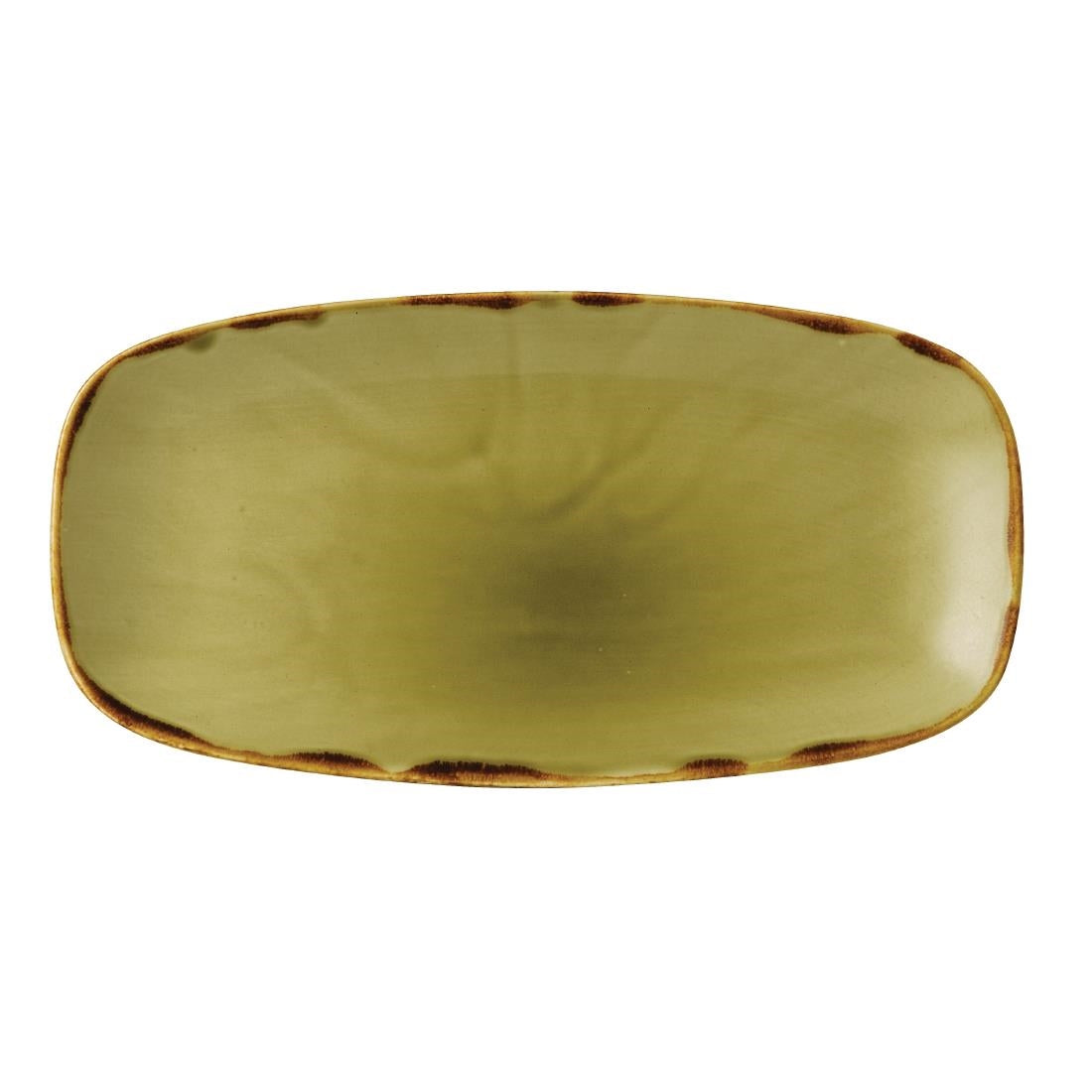 FC047 Dudson Harvest Oblong Chefs Plates Green 355 x 189mm (Pack of 6) JD Catering Equipment Solutions Ltd