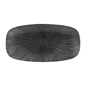 FC106 Churchill Studio Prints Agano Oblong Chefs Plates Black 355 x 189mm (Pack of 6) - JD Catering Equipment Solutions Ltd