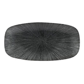 FC107 Churchill Studio Prints Agano Oblong Chefs Plates Black 298 x 153mm (Pack of 12) - JD Catering Equipment Solutions Ltd