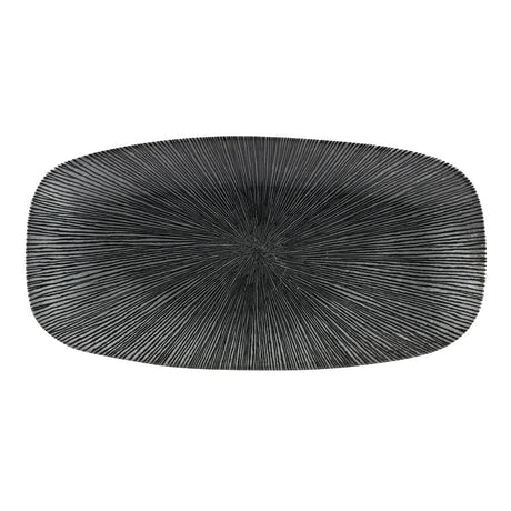 FC107 Churchill Studio Prints Agano Oblong Chefs Plates Black 298 x 153mm (Pack of 12) JD Catering Equipment Solutions Ltd