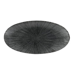 FC109 Churchill Studio Prints Agano Oval Chefs Plates Black 299 x 150mm (Pack of 12) - JD Catering Equipment Solutions Ltd
