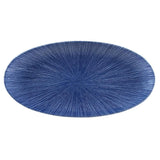 FC112 Churchill Studio Prints Agano Oval Chefs Plates Blue 347 x 173mm (Pack of 6) JD Catering Equipment Solutions Ltd