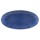 FC112 Churchill Studio Prints Agano Oval Chefs Plates Blue 347 x 173mm (Pack of 6) JD Catering Equipment Solutions Ltd