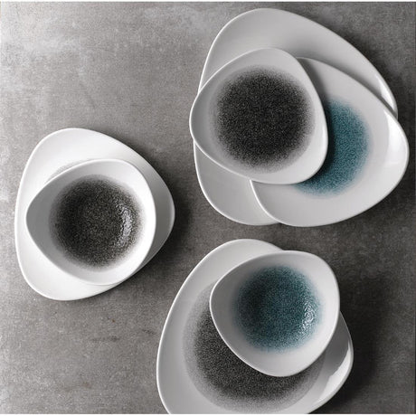 FC131 Churchill Studio Prints Raku Triangle Plates Quartz Black 265mm (Pack of 12) - JD Catering Equipment Solutions Ltd