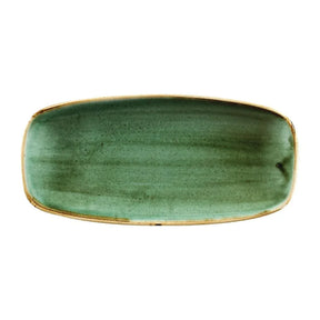 FC154 Churchill Stonecast No. 4 Oblong Chefs Plates Samphire Green 269 x 127mm (Pack of 12) - JD Catering Equipment Solutions Ltd