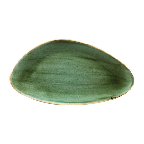 FC157 Churchill Stonecast Triangular Chefs Plates Samphire Green 355 x 188mm (Pack of 6) JD Catering Equipment Solutions Ltd
