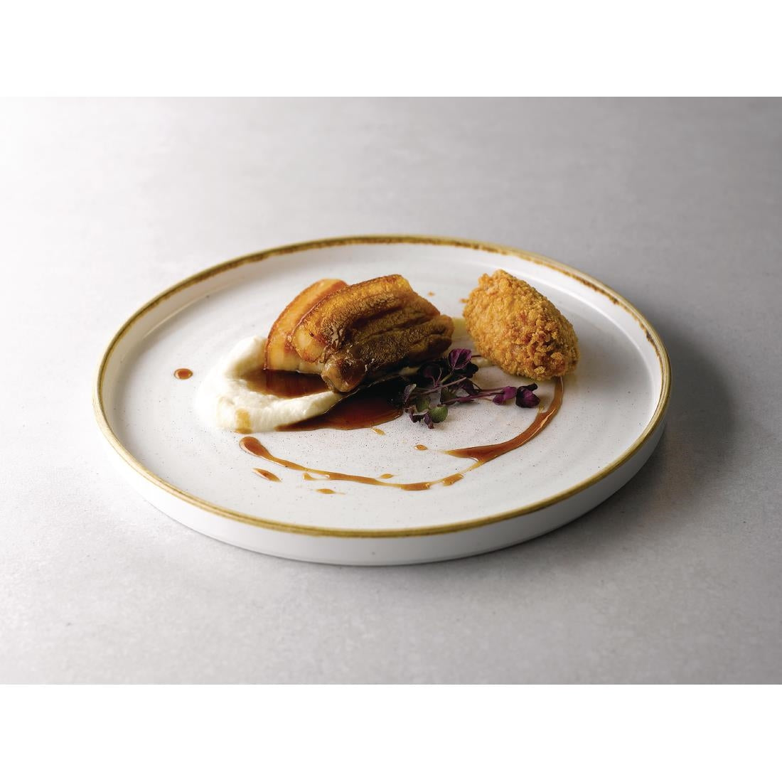 FC161 Churchill Stonecast Walled Chefs Plates Barley White 260mm (Pack of 6) JD Catering Equipment Solutions Ltd