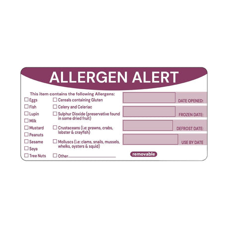 FC217 Vogue Removable Allergen Alert Food Labels (Pack of 250) JD Catering Equipment Solutions Ltd