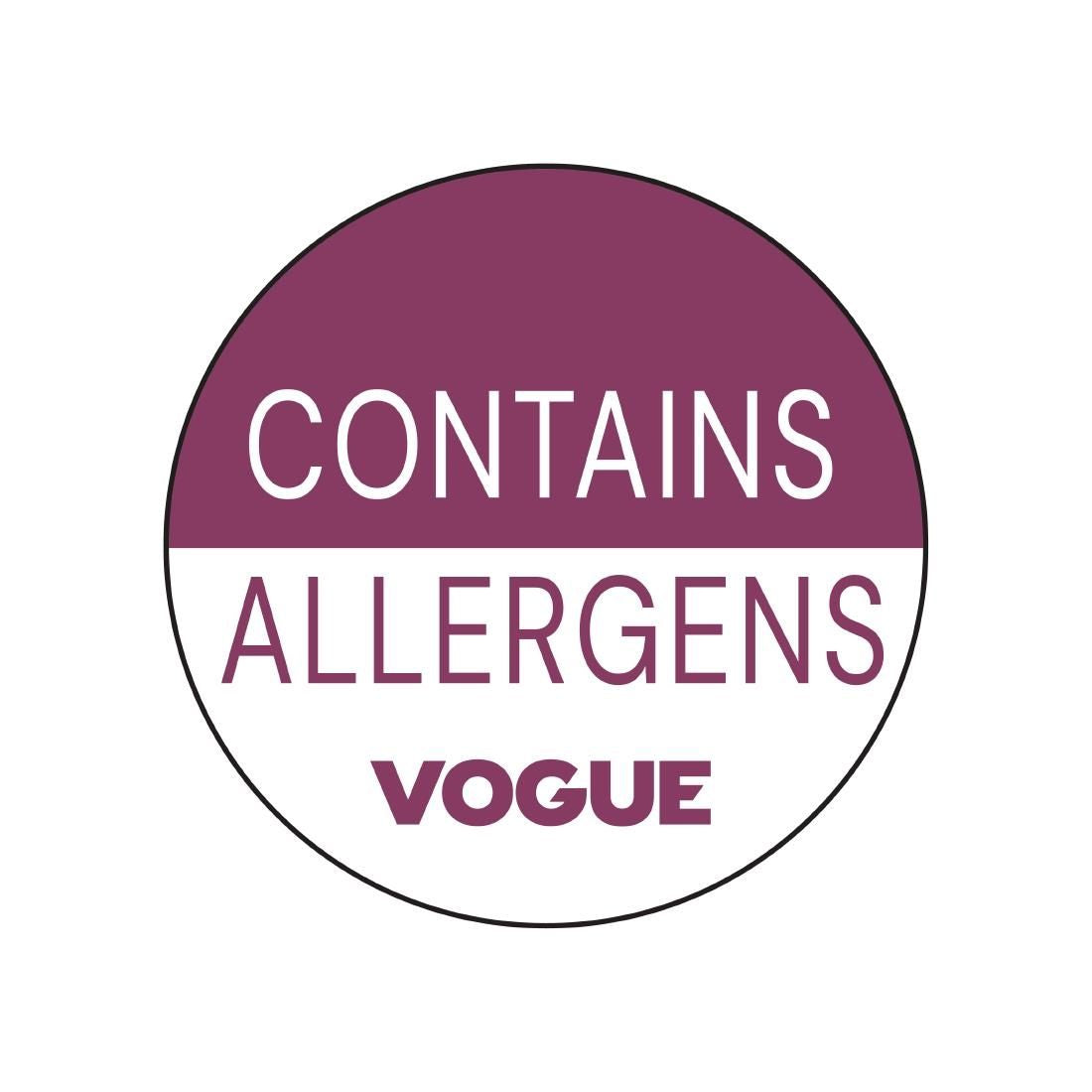 FC218 Vogue Removable Contains Allergens Food Packaging Labels (Pack of 1000) JD Catering Equipment Solutions Ltd