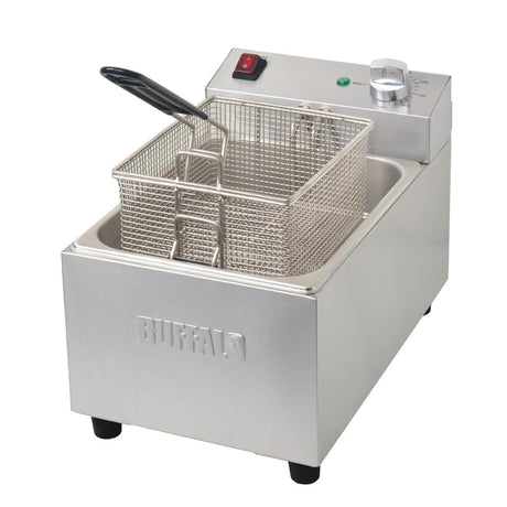 FC256 Buffalo Single Tank Single Basket 5Ltr Countertop Fryer 2.8kW JD Catering Equipment Solutions Ltd