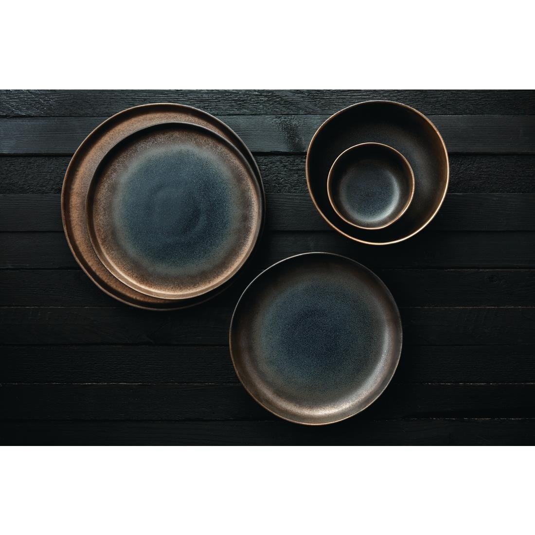 FC287 Olympia Ochre Flat Bowls 210mm 700ml (Pack of 6) JD Catering Equipment Solutions Ltd