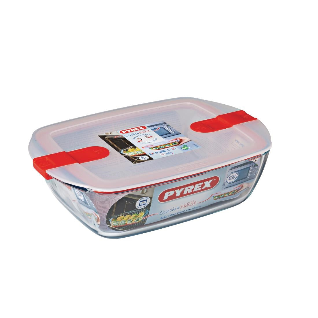 FC368 Pyrex Cook and Heat Rectangular Dish with Lid 2.6Ltr JD Catering Equipment Solutions Ltd