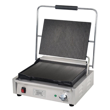 FC382 Buffalo Large Ribbed Top Contact Grill JD Catering Equipment Solutions Ltd