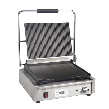 FC382 Buffalo Large Ribbed Top Contact Grill JD Catering Equipment Solutions Ltd