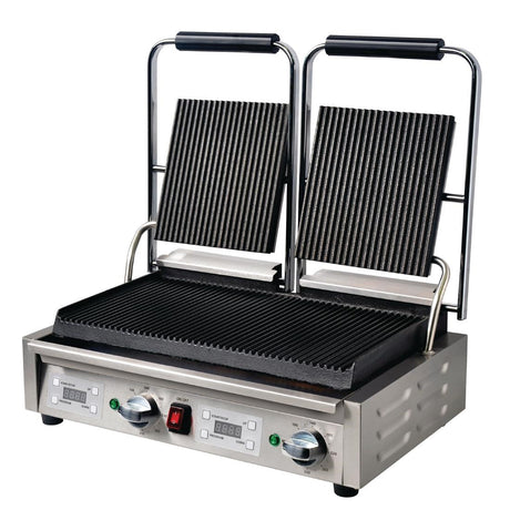 FC383 Buffalo Double Ribbed Contact Grill JD Catering Equipment Solutions Ltd