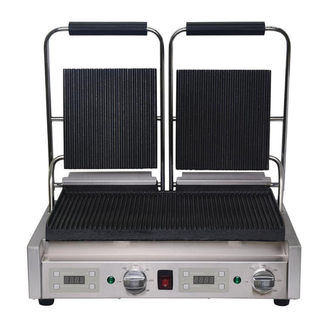 FC383 Buffalo Double Ribbed Contact Grill JD Catering Equipment Solutions Ltd