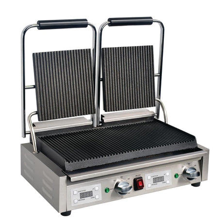 FC383 Buffalo Double Ribbed Contact Grill JD Catering Equipment Solutions Ltd