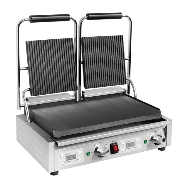 FC385 Buffalo Double Ribbed Top Contact Grill JD Catering Equipment Solutions Ltd