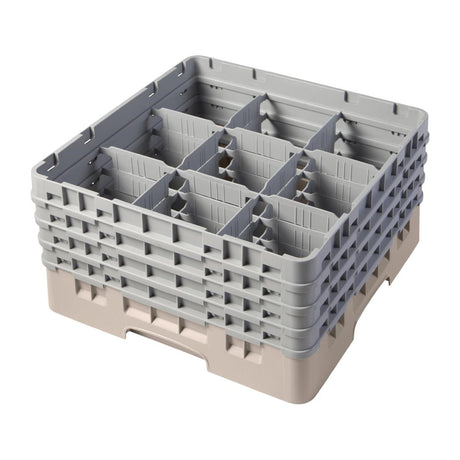 FC404 Cambro Camrack Beige 9 Compartments Max Glass Height 257mm JD Catering Equipment Solutions Ltd