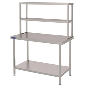 FC462 Holmes Stainless Steel Wall Work Table Welded with Double Gantry 1500mm - JD Catering Equipment Solutions Ltd