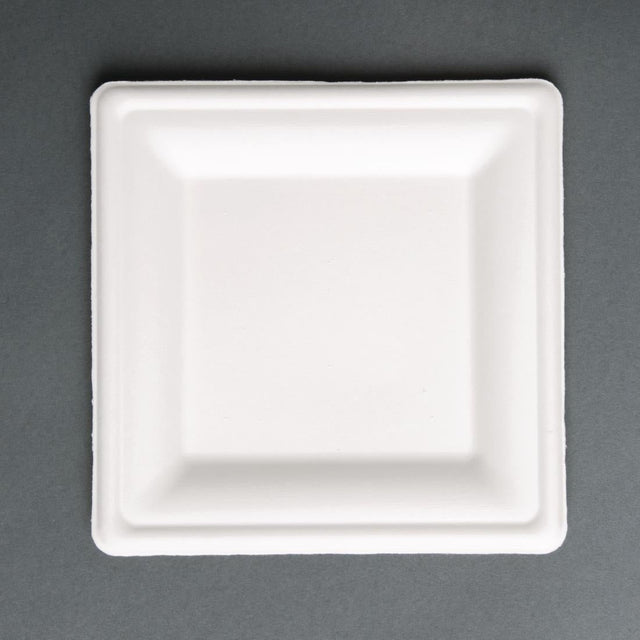 FC519 Fiesta Compostable Bagasse Square Plates 204mm (Pack of 50) JD Catering Equipment Solutions Ltd