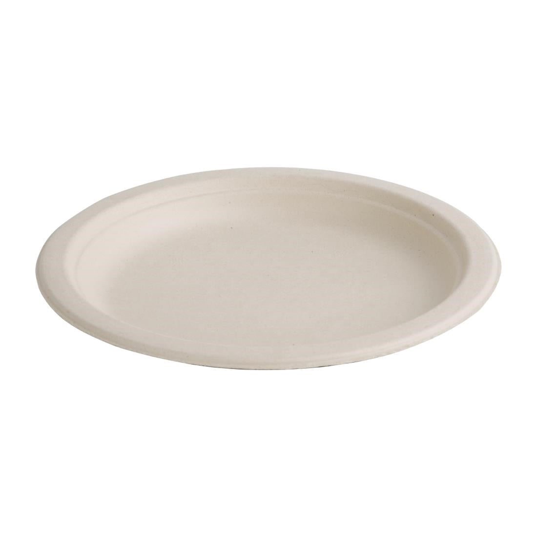 FC546 Fiesta Compostable Bagasse Round Plates Natural Colour 181mm (Pack of 50) JD Catering Equipment Solutions Ltd